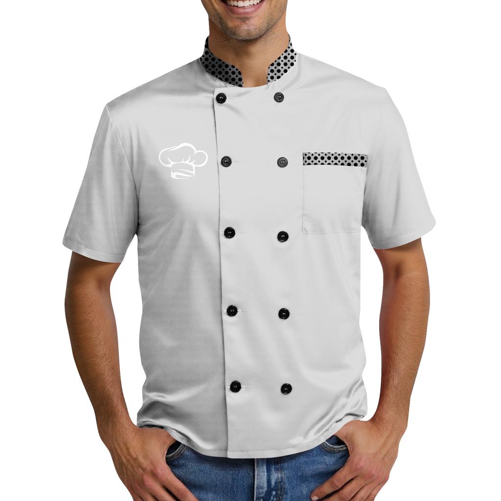 Popular Chef Print Elements Men's Chef Uniform