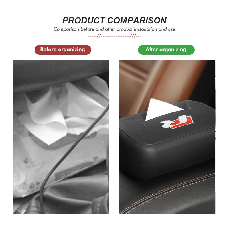 UNYDV1 For Volkswagen VW Silicone Car Paper Towel Box Dustproof Tissue Storage Bag Tiguan CC Jetta Polo Golf 4 5 6 Passat B5 B6 B7 CC