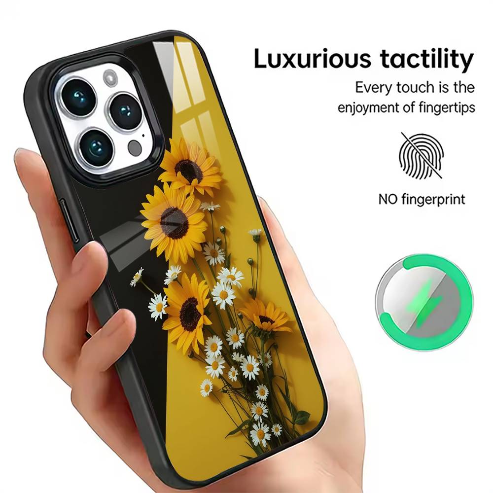 Moonlit Sunflower Field Phone Case For iPhone17,16,15,14,13,12,11 Plus,Pro Magnetic For Magsafe Wireless Charging