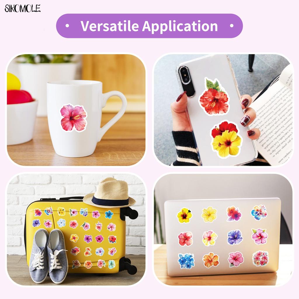 10 30 50pcs Colorful Flowers Stickers Cartoon For DIY Phone Laptop Guitar Travel Luggage Skateboard Kids Toys Graffiti Sticker