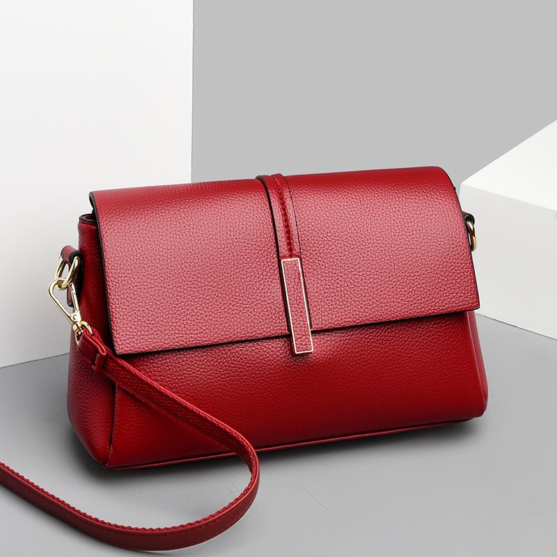 High Quality Underarm Niche Cowhide Shoulder Bag,Genuine Leather Handbag,Women's Fashi Ladies Small Square Bag