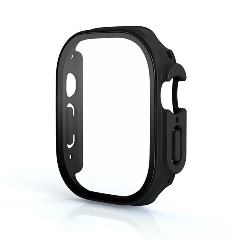 HD Tempered Glass+Case For Apple Watch Ultra 3/2/1 49mm PC Bumper+Screen Protector Cover iWatch Series Ultra 3 49mm Accessories