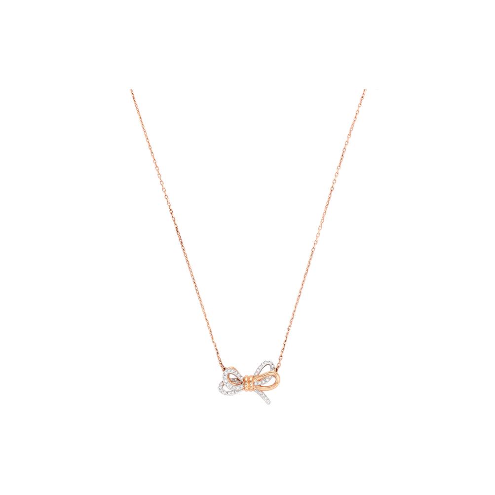 Swarovski Lifelong Bow Series Sweet Two-Tone Bow Necklace Women necklace Rose-Gold 5440636 Box (Random Color)