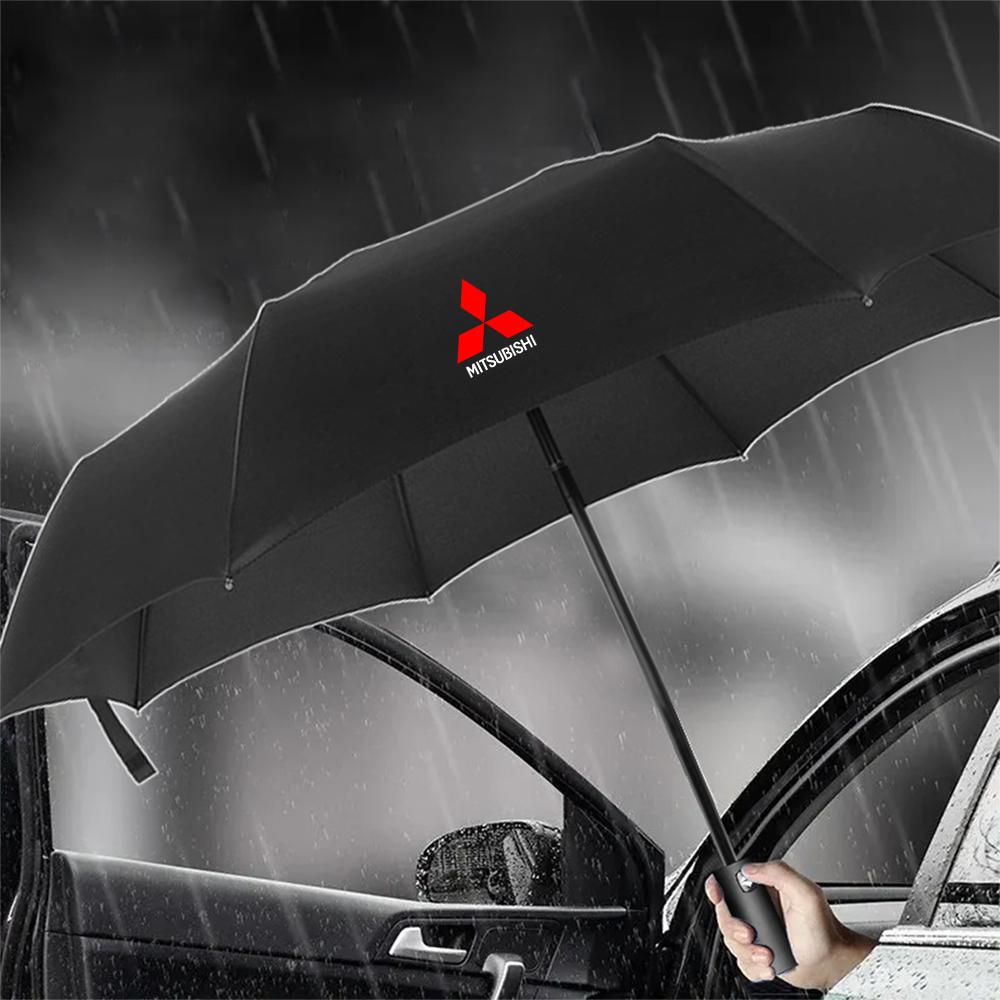 Car Badge 12 Bone Automatic Umbrella Sunshade Rain Wind Umbrella For Mitsubishi ASX Lancer Pajero Outlander L200 EVO Lancer EX
