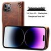 Prémiové olejové voskované kožené pouzdro S26 na telefon iPhone 17 Pro Max/16 Plus