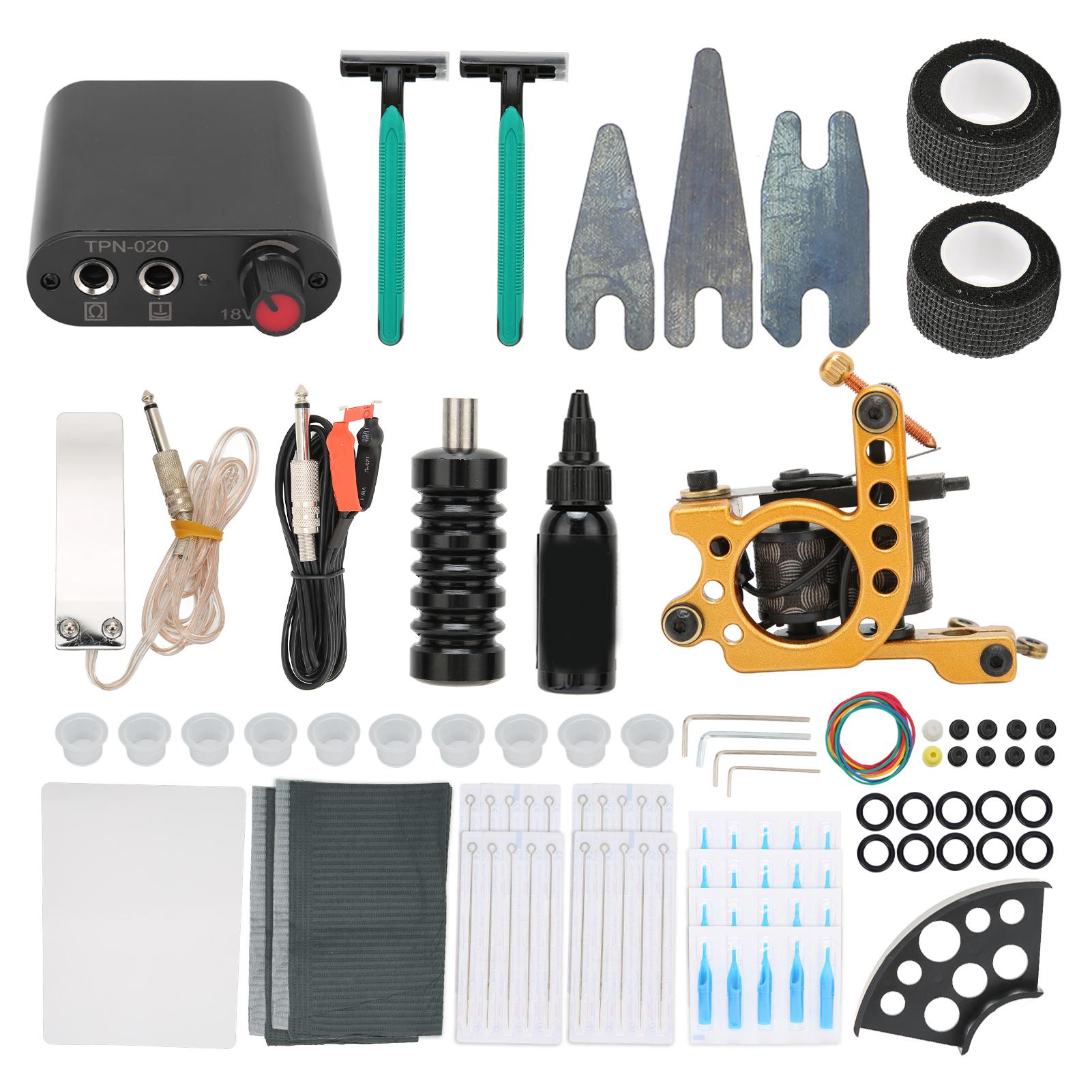 

Профессиональный набор для татуировки, блок питания для татуировки, пигментная скатерть, набор для практики кожи для начинающих EU Plug