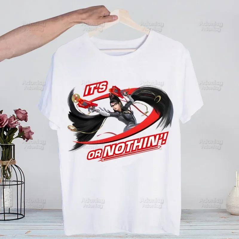 Game Bayonetta Harajuku T-shirts Summer Men/Women Hip Hop Funny Print Tshirt Streetwear T Shirt Short Sleeve Tee Top