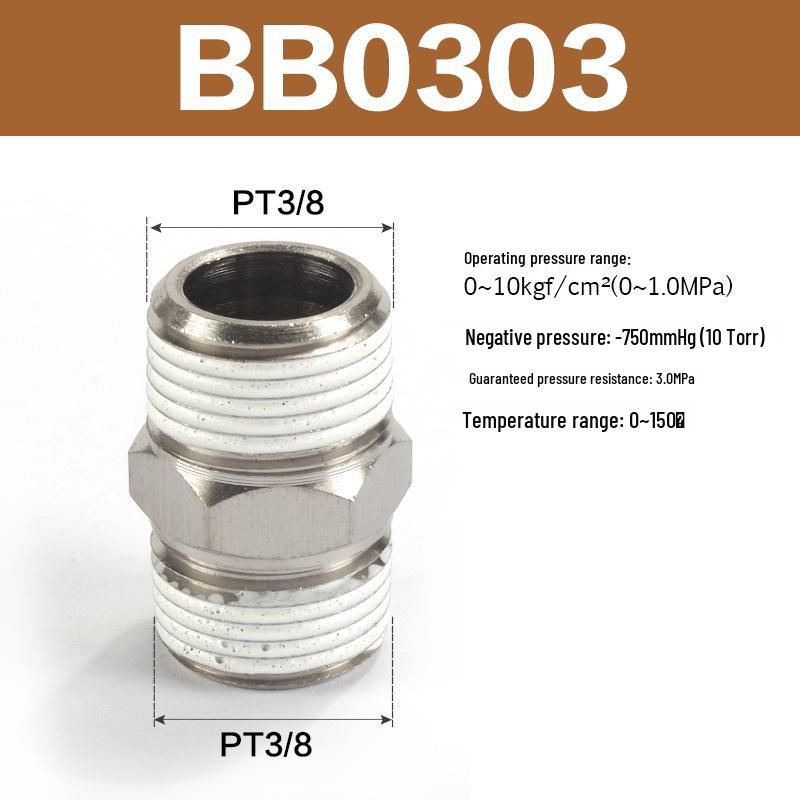 Pneumatic Threaded Straight Connector BU/BB Series