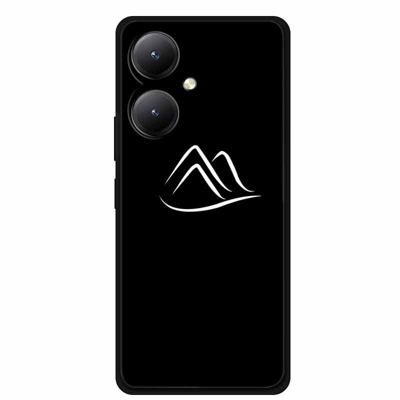 Black TPU Soft Case for Y27 4G, Y35, Y35m+, Y55T 5G Phones - Cross-Line Design