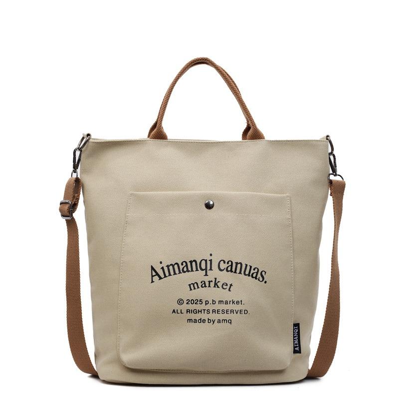 Large Capacity Bag Women's New Spring and Summer Fashion Shoulder Canvas Versatile Tote Bag Messenger Commuter Bag