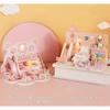 moin moin 1/24 scale dollhouse [Japanese instruction manual] Miniature DIY handmade kit set with bear, pink | LED light + acrylic case ([Japanese] Bea
