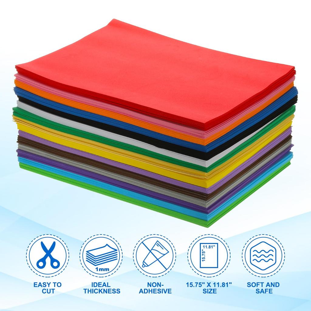 PATIKIL 20 Sheets Light Green EVA Foam X 1mm Flexible Foam Sheets for DIY and Art Supplies Sheets, 15.7 11.8 Inch, Thick, Crafts, Handcrafts,