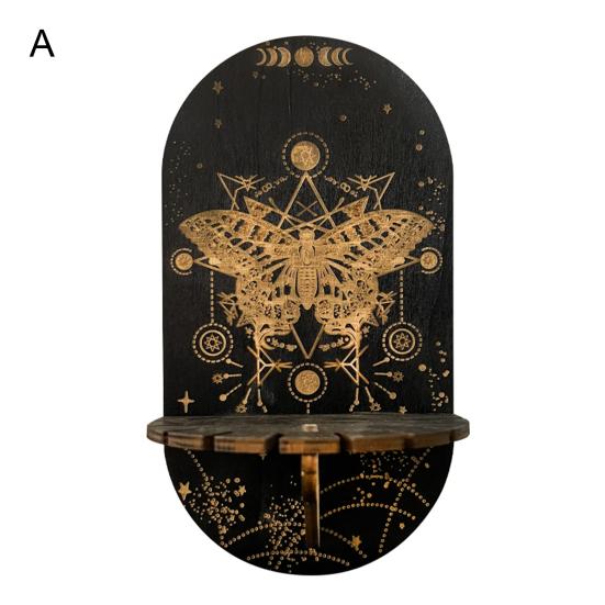 Kristall-Display-Regal, Pendel, Holz, Bohemian-Stil, dekorativer Kristall-Display-Halter, Heimbedarf