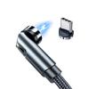 Data Cable Strong Suction Rotatable Anti-winding Magnetic 3 in 1 Fast Charger Cable