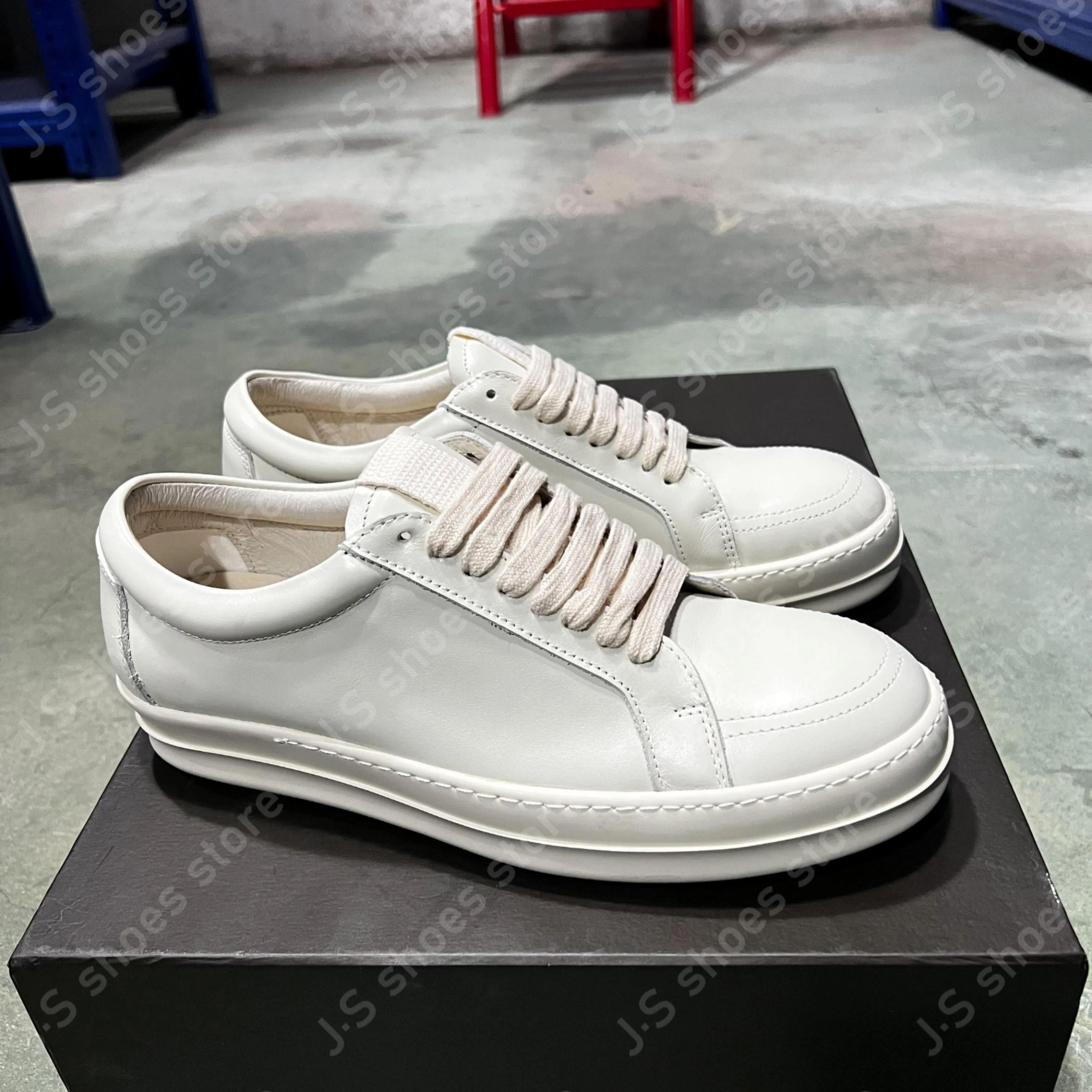 

Ro Fashion Versatile White Leather Low Top Shoe Men Sneaker White Cowhide Women Casual Shoes Lace Up Geobasket Flat Sneakers 34