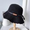New spring and summer retro fashion bucket hat knitted basin hat casual sunshade sunscreen woven hat versatile