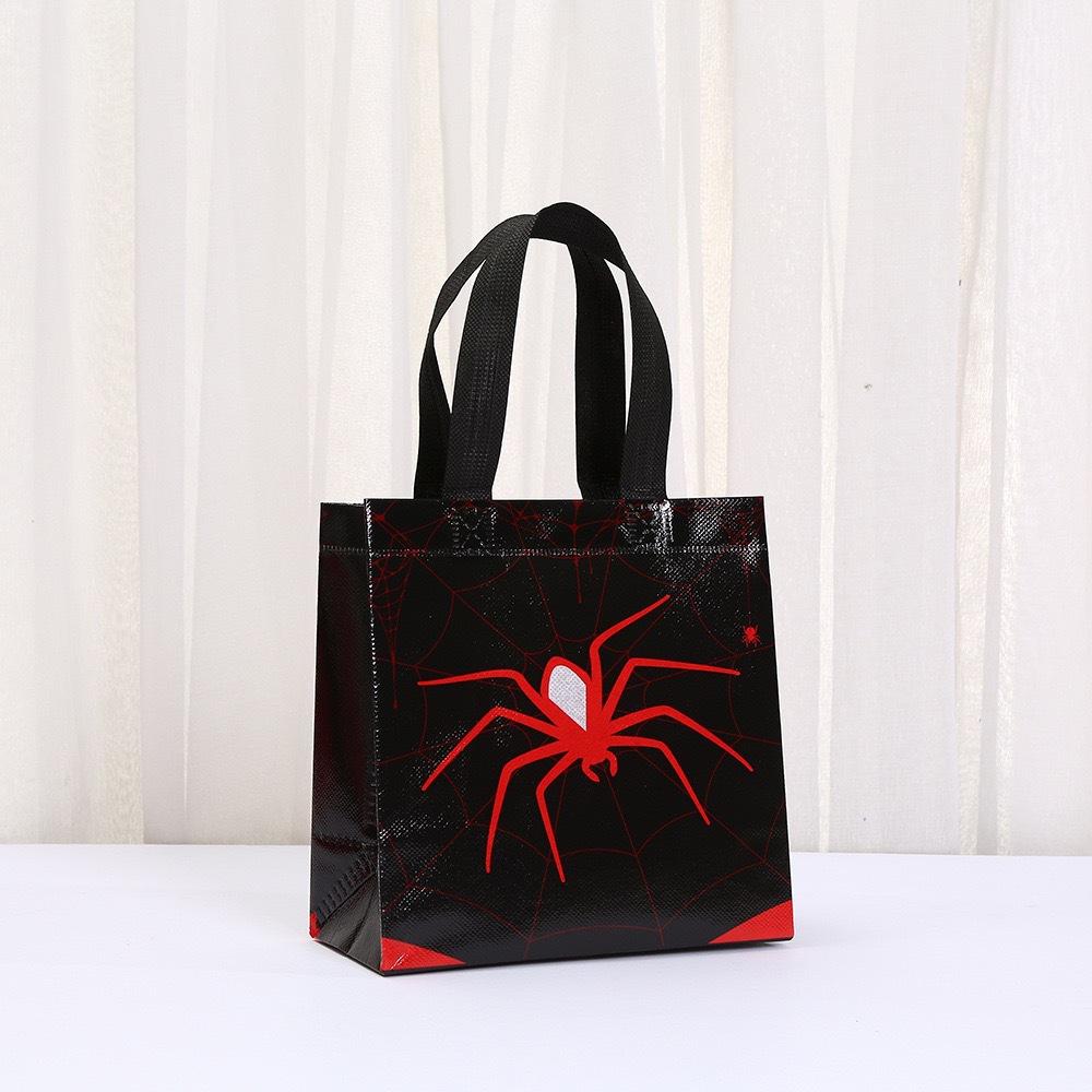 StoBag Halloween Spider Non Woven Tote Bags Reusable Gift Bags for Trick or Treat Party Favors Candy Classroom Goodie Bags