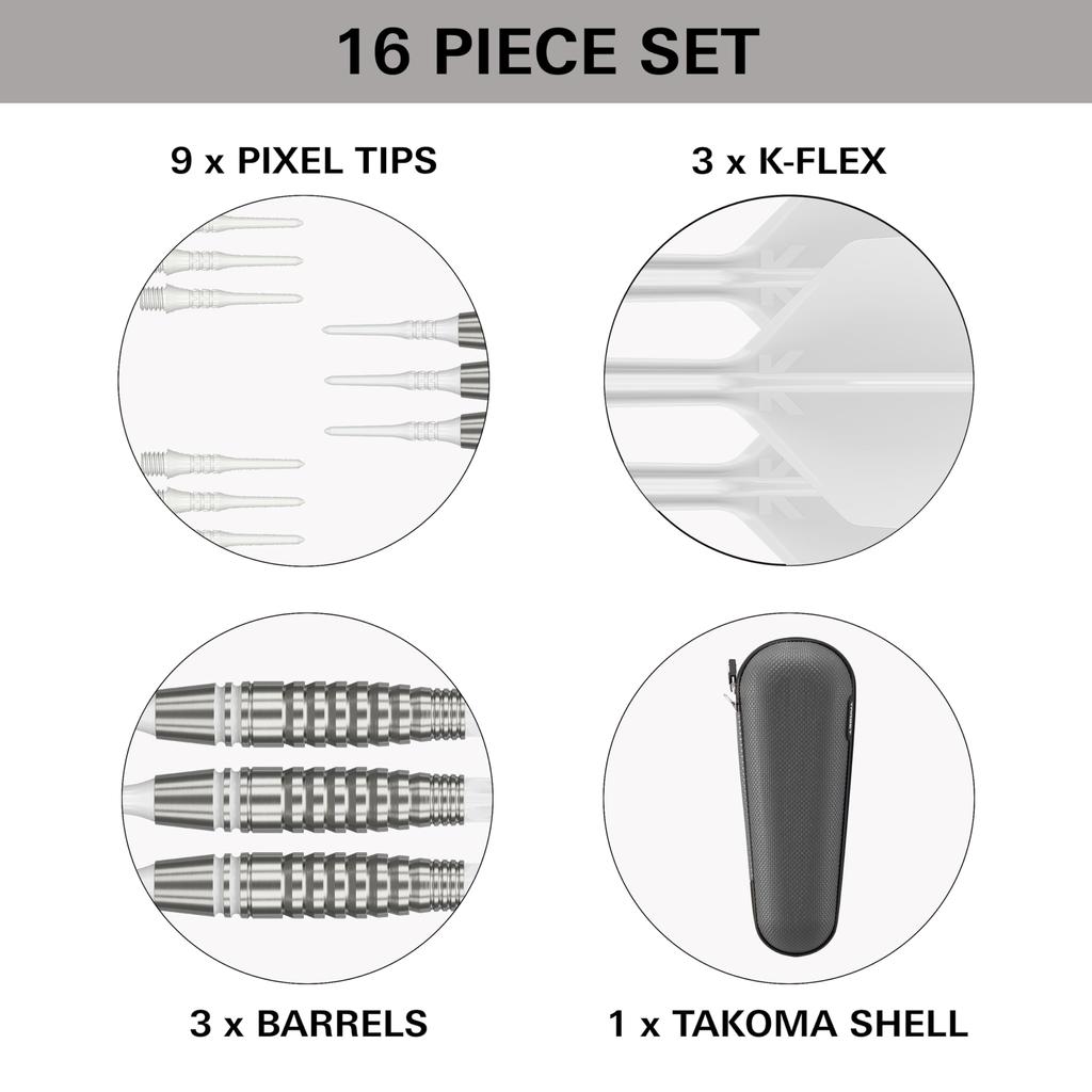 TARGET COLOURS GEN4 WHITE 90% Tungsten 19g 2BA Soft Tip Darts