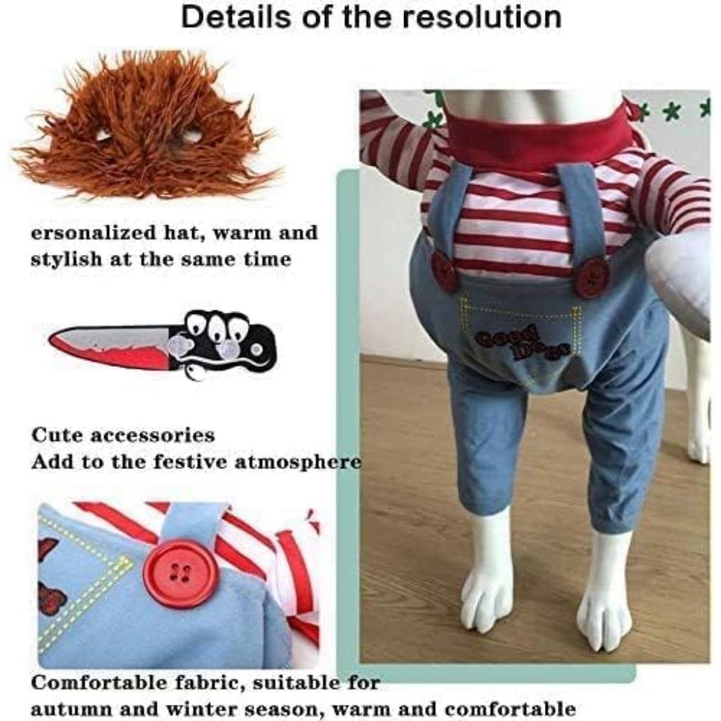 Hundeschreckliches Kostüm, Haustierkostüm, Halloween, Cosplay für Hunde, lustige Hundeparty-Kleidung, Hut, Weihnachtskostüm, Hundekleidung (S)
