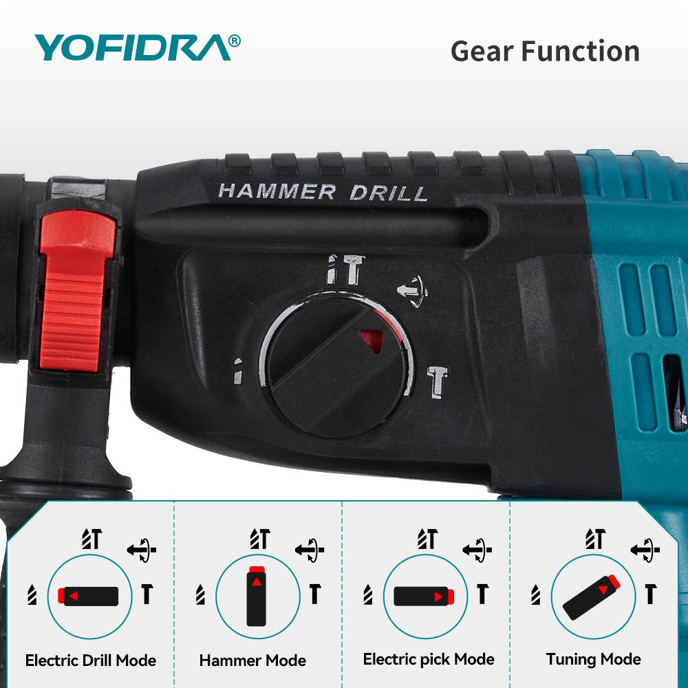 Mașină de găurit cu ciocan electric fără perii YOFIDRA, 26 MM