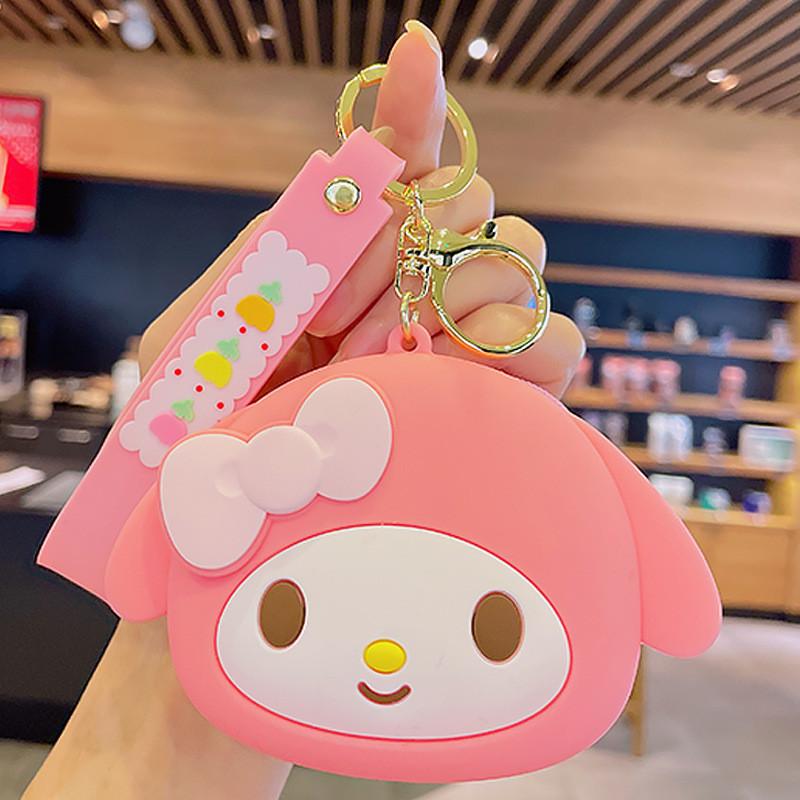 Adorable Sanrio Cartoon Soft Silicone Coin Purse For Kids And Students Keychain