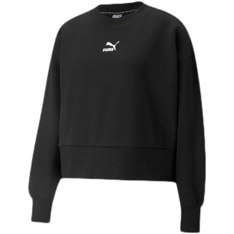 Puma CLASSICS Sweatshirts Women's Black Crew Neck Moderate Regular 534370-01