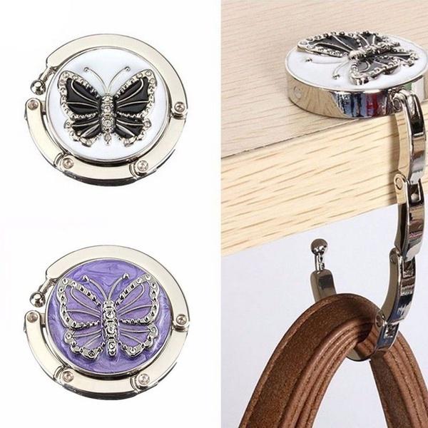 

1 шт. складная вешалка-бабочка для сумки, прочный настольный крючок, держатель для подвешивания чёрный