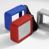 Portable Silicone Case Carrying Storage Bag with Convenient PU Strap for JBL GO 2 Speaker for Travel Home Office