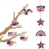 Wooden crafts, American Independence Day pendants, USA pentagram ornaments, themed party decorations, pendants