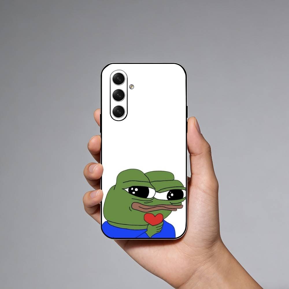 P-Pepe The Funny Frog Phone Case For Samsung Galaxy A73,A21s,A22,A31,A52,A53,A71,A41Soft Black Shell