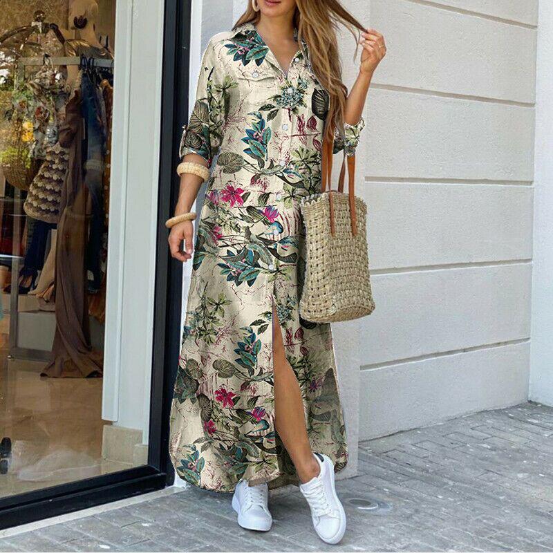 2025 Autumn Fashion Long Sleeve Shirt Dress, S-5XL, Large Stock