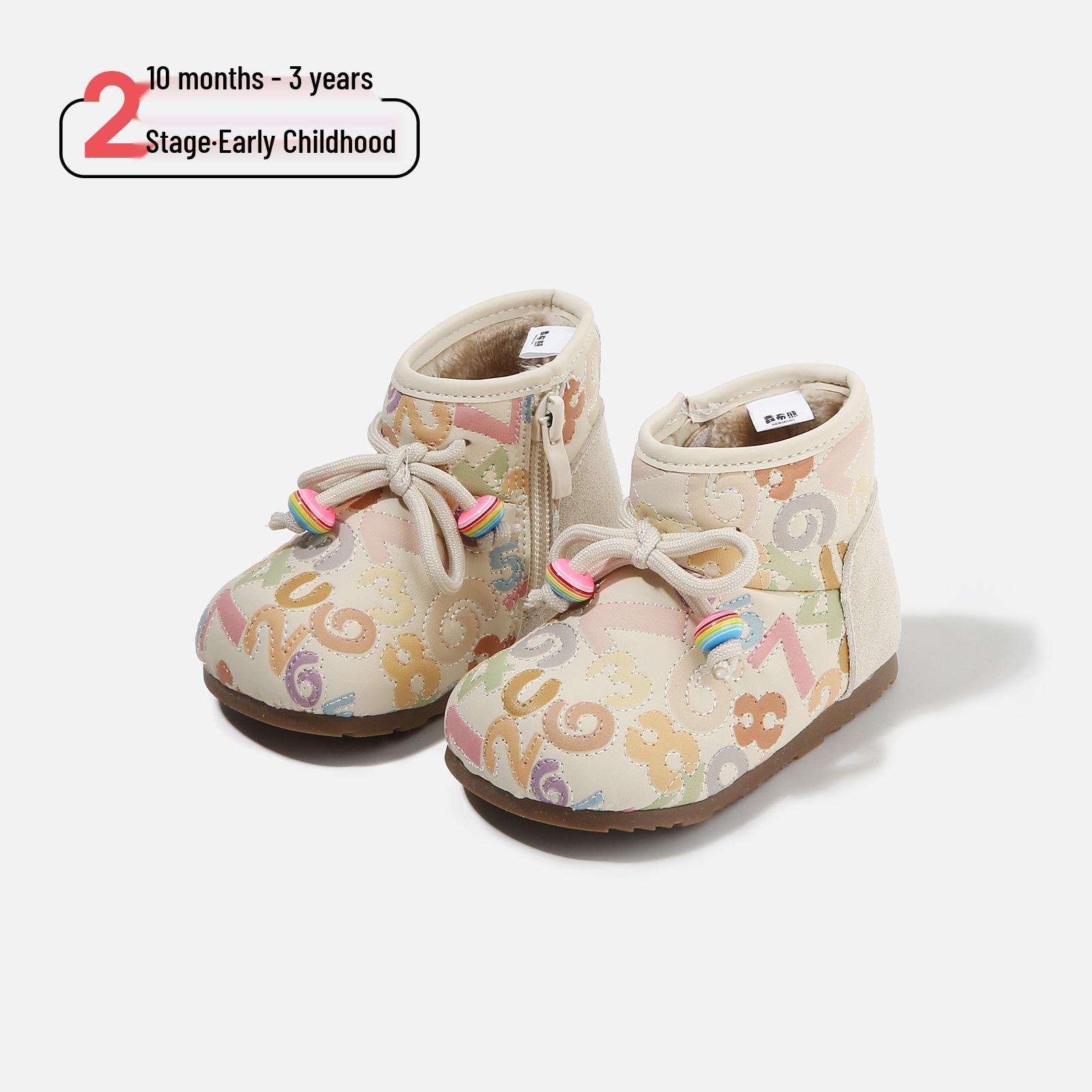

Toddler Girls Winter Snow Boots - Soft Sole, Non-slip, Plus Velvet, Short Cotton Boots Factory Order Size 16-20 (120 pairs) бежевий