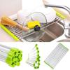 SHOP-STORY - Foldable Non-Slip Drainer for Sink Washbasin - Colander Dish Rack - Dimension 37 X 23 Cm - Color Green