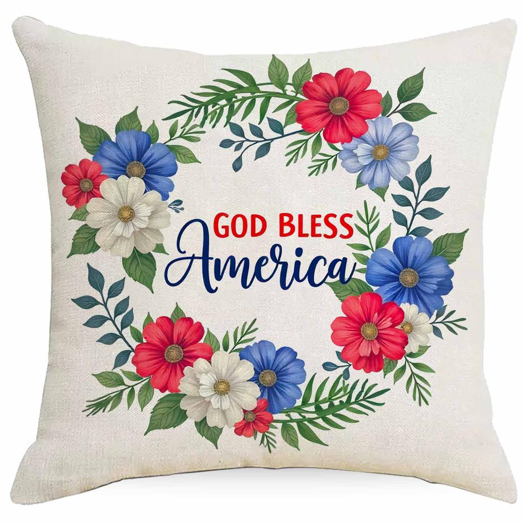 New Floral Pillow Case Linen Printed Car Bedroom Sofa Home Decoration Cushion Cover