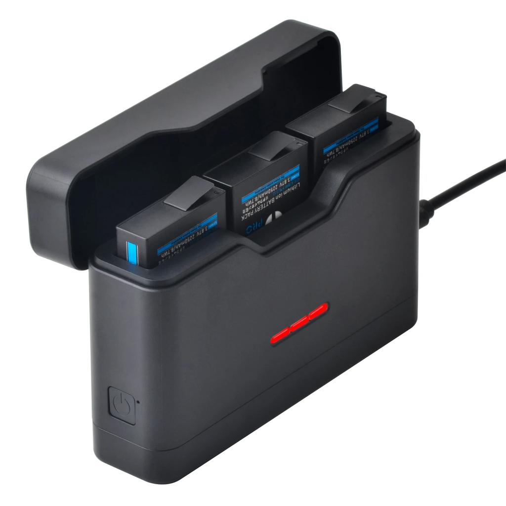 2100mAh Battery+Fast 3-Slots Charging Case Compatible with DJI Osmo Action 6 Action 5 Camera Battery For DJI Osmo Action 5Pro 4