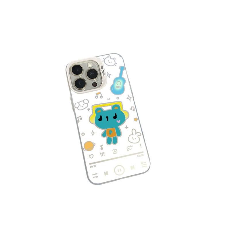 Headphone bear for Apple 15 colored silver iPhone14Pro creative 11promax matte 16 protective case 17