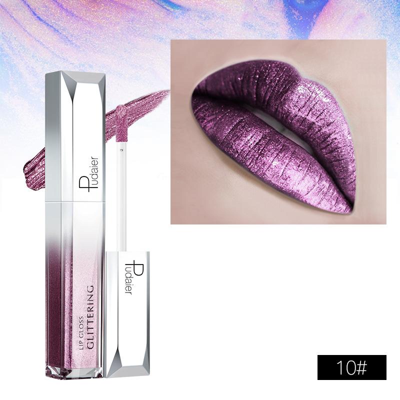 Pudaier Rossetto lucidalabbra idratante perlato Star Glitter Lip Gloss