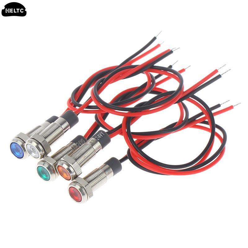 IP67 Waterproof LED Metal Warning Indicator Light 6mm Signal Lamp 3v-6v/12-24V /220v