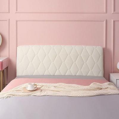 Velvet Quilted Bed Head Cover Solid Color Resilient Bed Back Protector Cover Thickened Dustproof All-inclusive Headboard Cover
