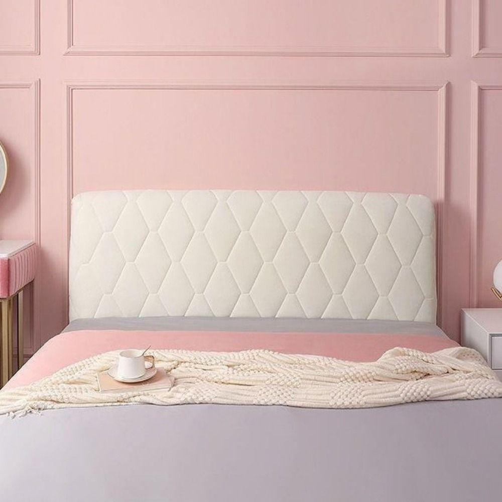Velvet Quilted Bed Head Cover Solid Color Thickened Bed Back Protector Cover Dustproof Resilient All-inclusive Headboard Cover