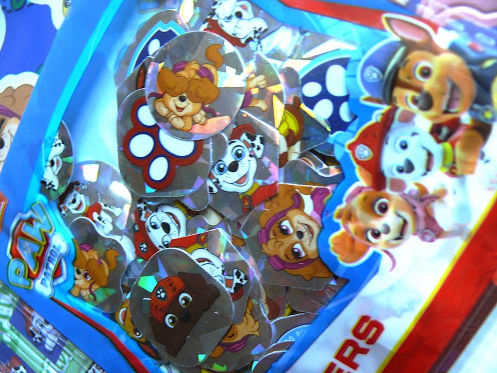 Paw Patrol SKYE Stickers 500 Pcs. Convex Flat Glitter Children's