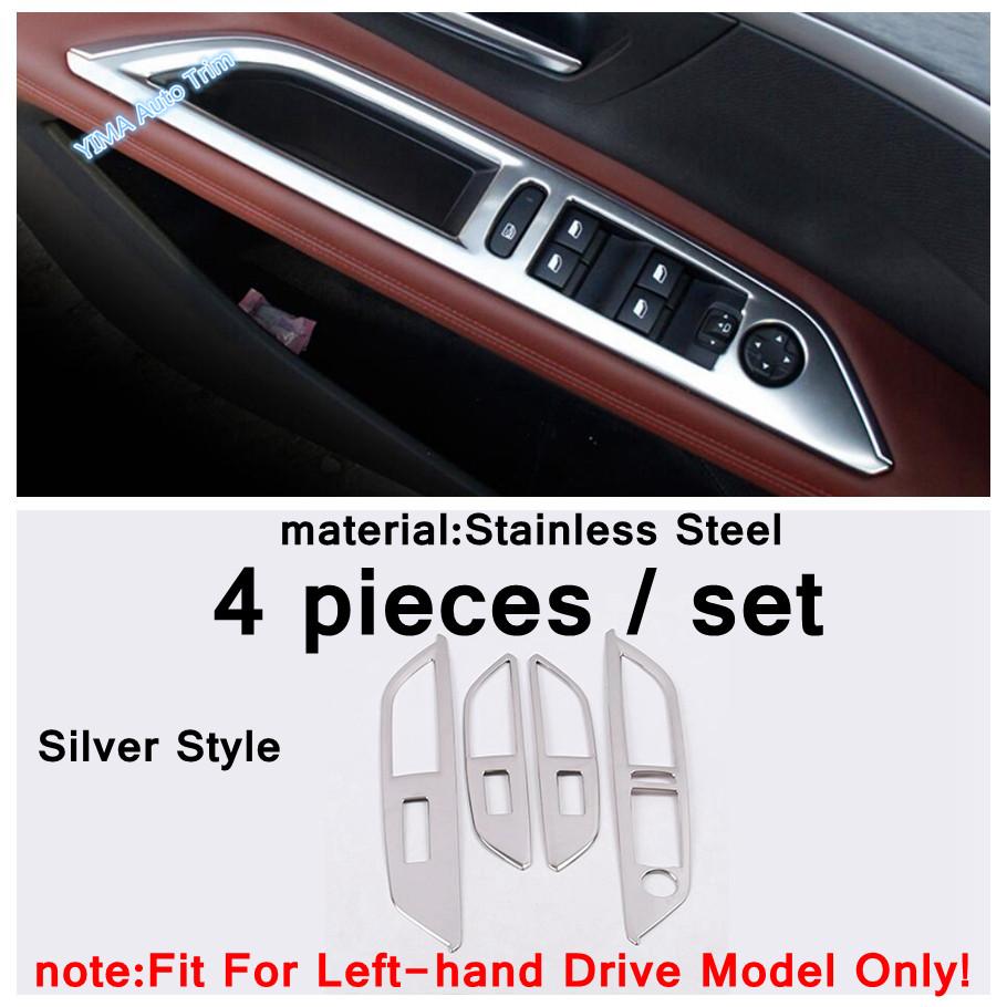 Silver Interior Fit For Peugeot 3008 5008 GT 2017 - Glove & Gear Shift Box Sequ / AC Vent / Door Handle Bowl Cover Trim