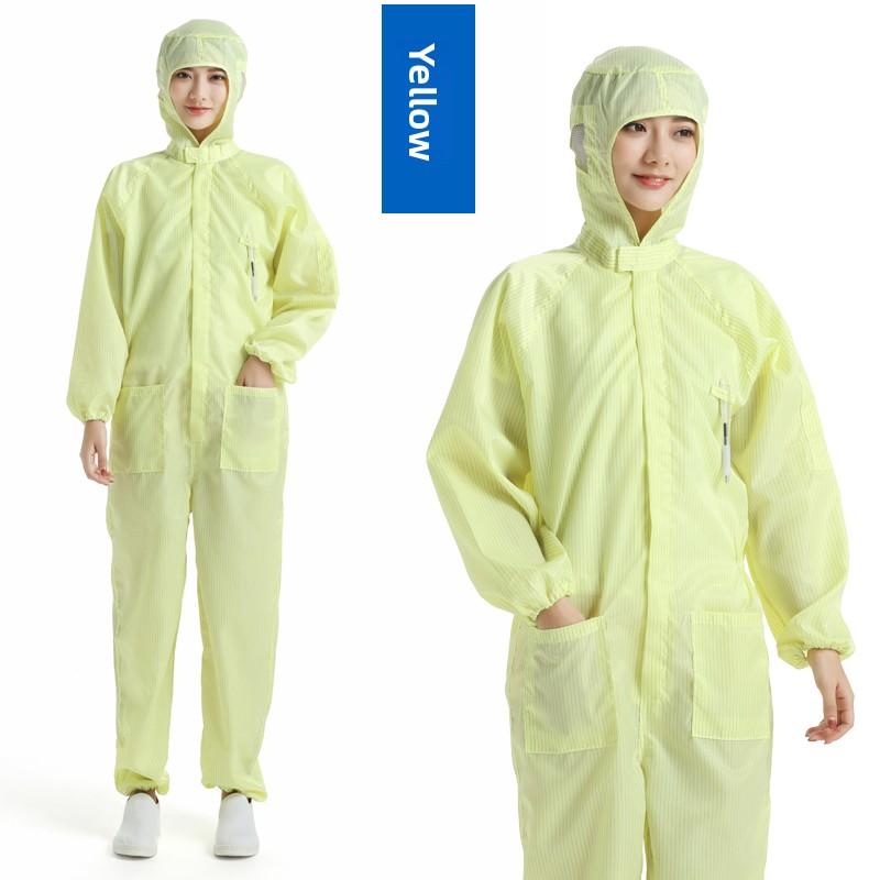 Mono sin pelusa con capucha para hombre y mujer Ropa de trabajo Disipación estática Azul ey Agricultura Traje de limpieza de cuerpo completo