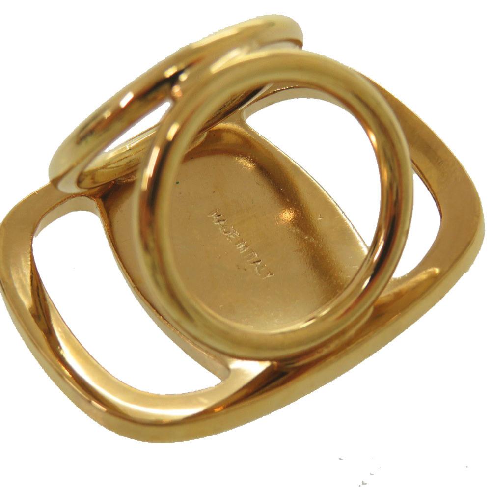 Used AUTHENTIC Salvatore Ferragamo 0089560 Vala Scarf Ring Gold Metal