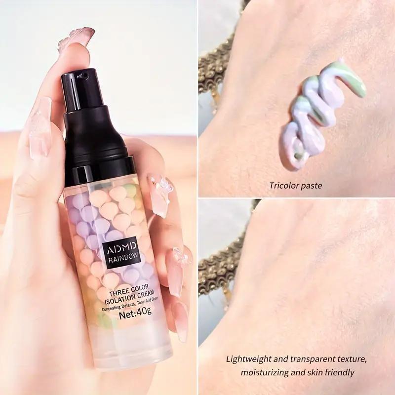 The 3-color Primer Is Suitable for All Skin Types. It Enhances Coverage and Brightens Skin After Use. It Is Suitable for Daily Use.