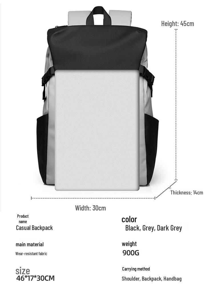 2025 Casual Sports Backpack: Large Capacity, Wet/Dry Separation for Students & Commuters