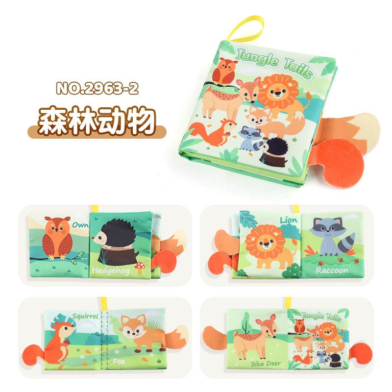 0-3 Years Old Baby Tail Cloth Book 6 Themes Forest Insects Animal Palm Book Early Education Toys