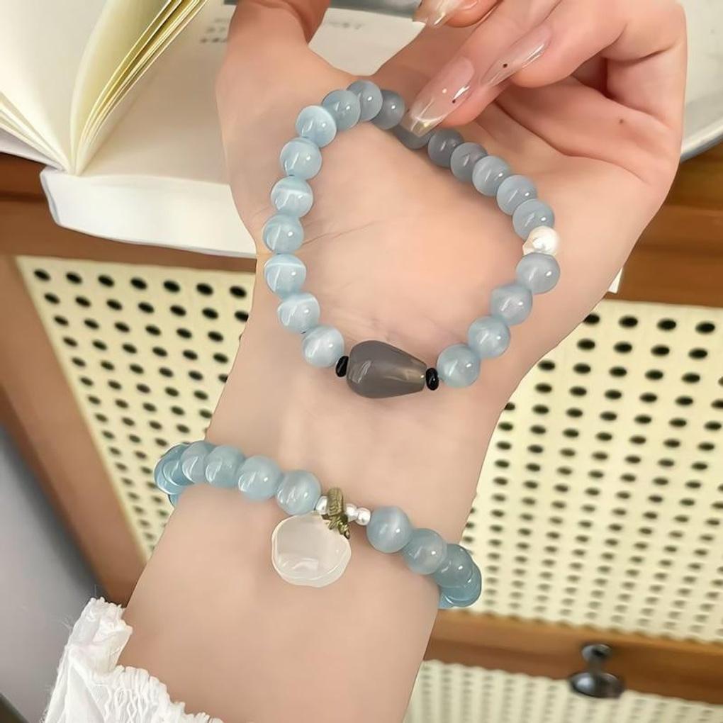 Women's Ice Blue Agate Stone Point Bracelet