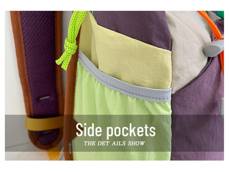 Women's Large Capacity Color Block Retro Hiking Backpack - Multifunctional Outdoor Mountaineering and Cycling Bag