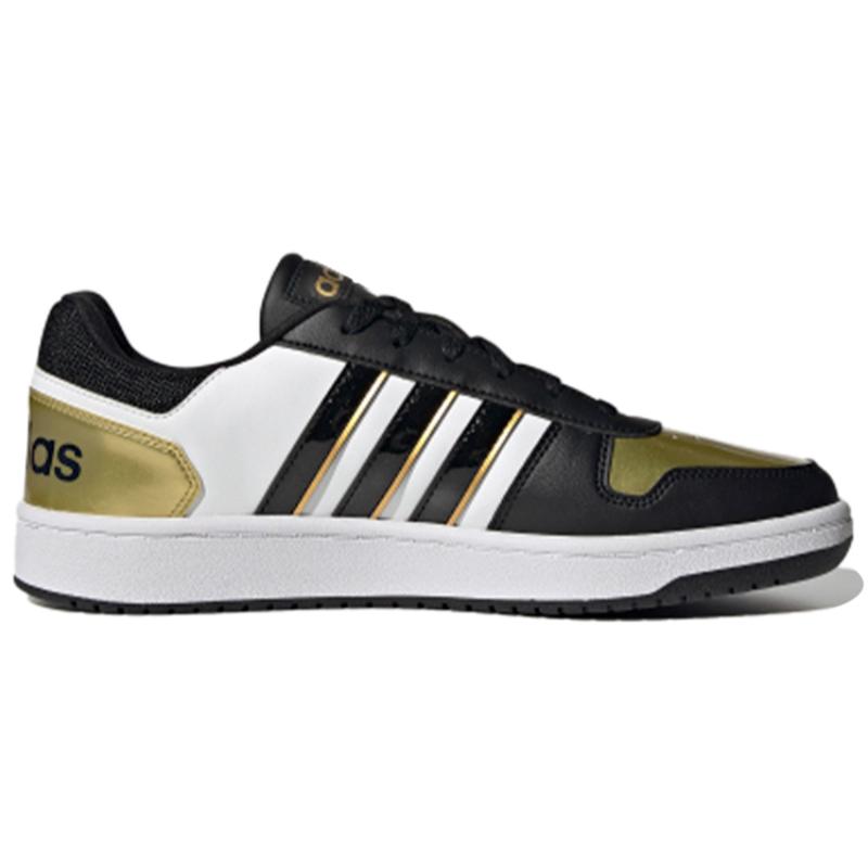 Adidas Hoops 2.0 'Black Gold White' Sneakers H01196